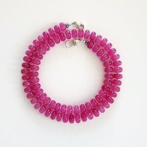 FUCHSIA COLORED JADE NECKLACE--10"